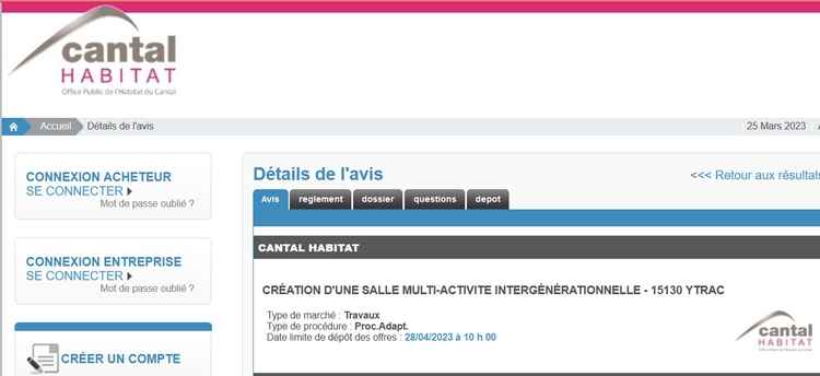 cantalhabitatappeld'offres salle mulitigénérationnelle