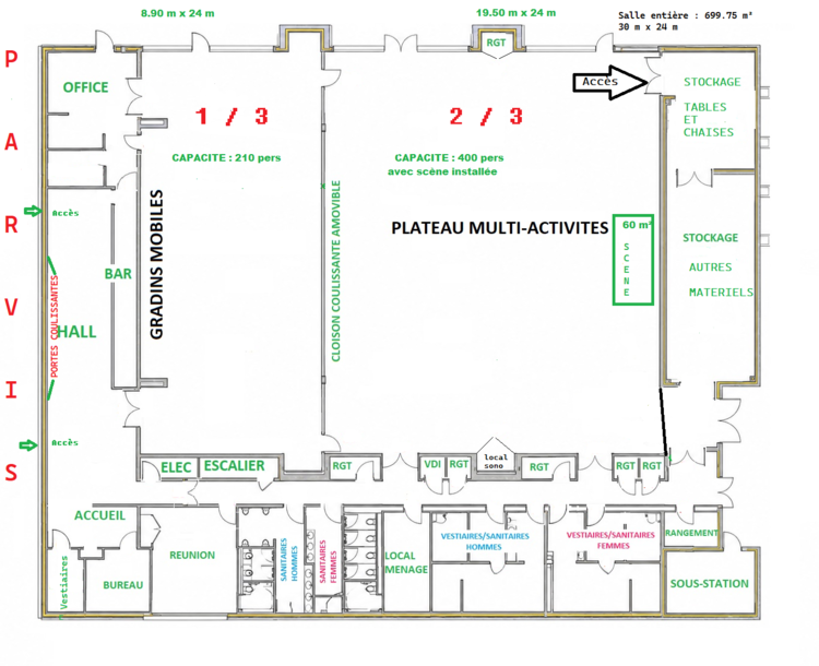 Plan intérieur grande salle