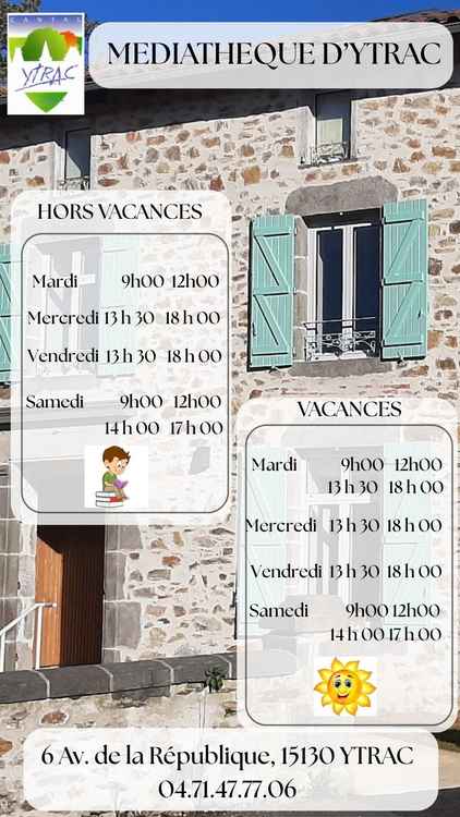Horaires médiathèque sur A4