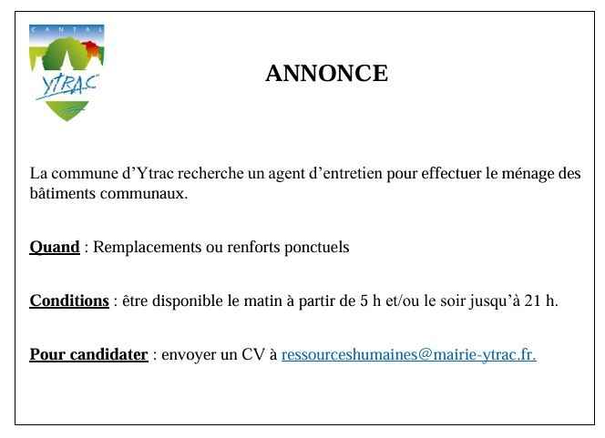 Annonce agent de nettoyage