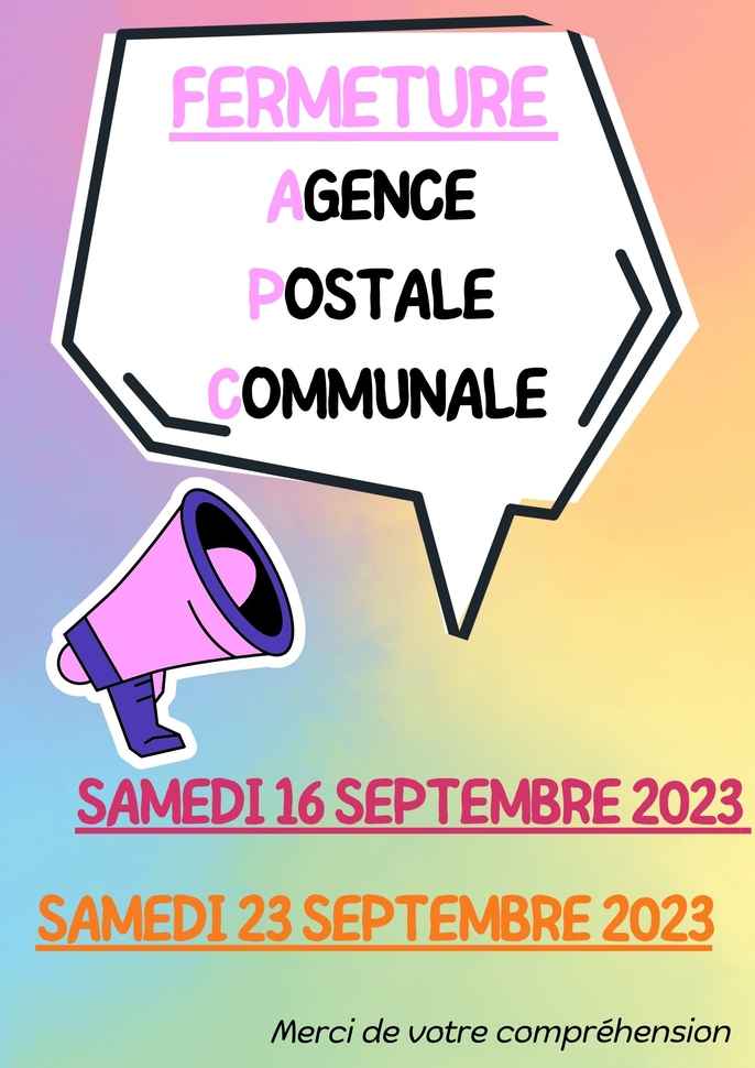 Affiche poste fermeture samedis