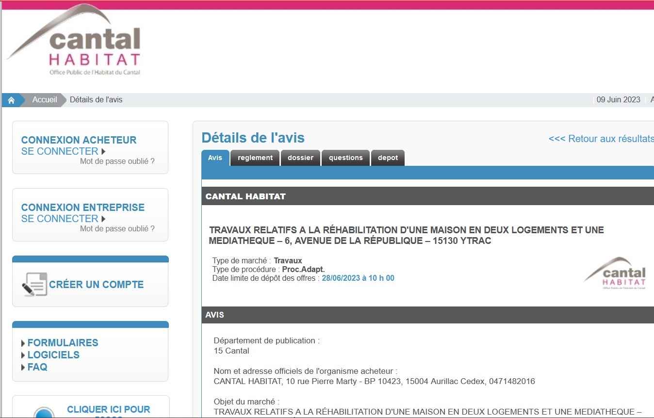 appel d'offre médiatèqueytrac